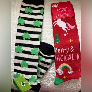 NWT - Ladies’ Holiday Knee High Socks